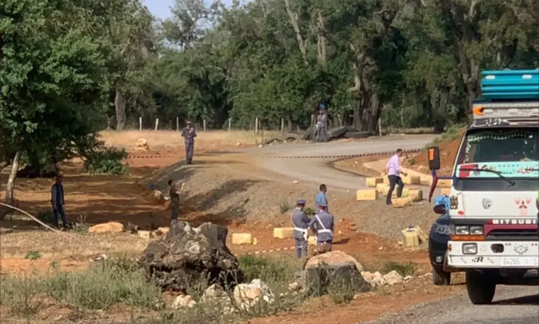 انقلاب شاحنة محمّلة بالمخدرات بين العرجات وسيدي علال البحراوي